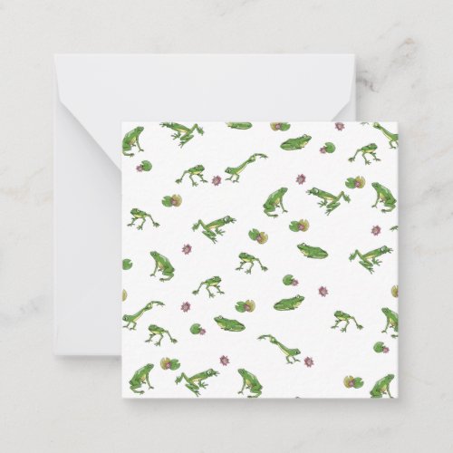 Green Frog Pattern Note Card