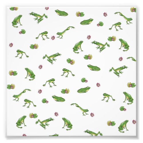 Green Frog Pattern Photo Print