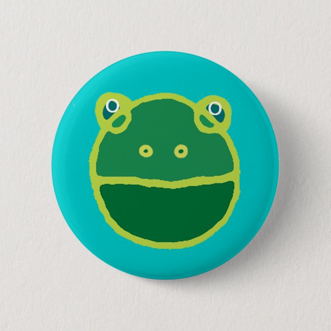 green frog pinback button (Front)