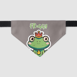 Green Frog Prince Pet Bandana Collar