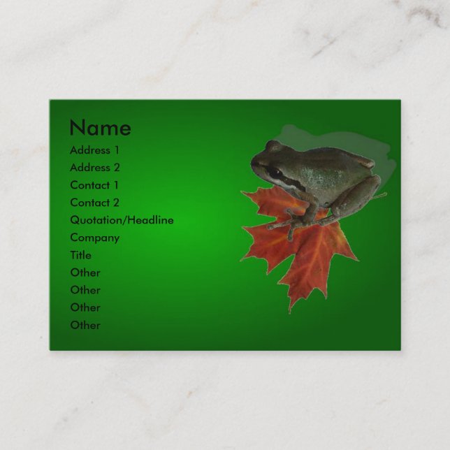 Green Frog Profile Card (Front)