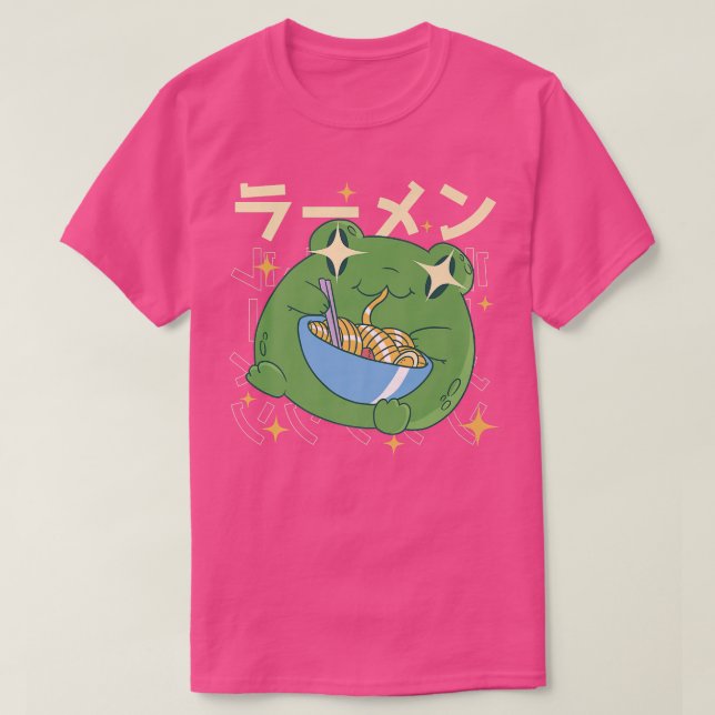 Green Frog Ramen Kawai Noodle Gifts Japan Frogs 15 T-Shirt (Design Front)