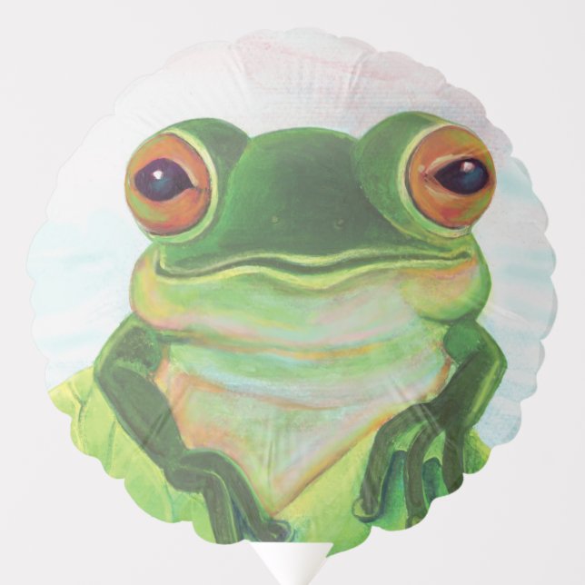 Green Frog Relaxing in the pond  Balloon (Front)
