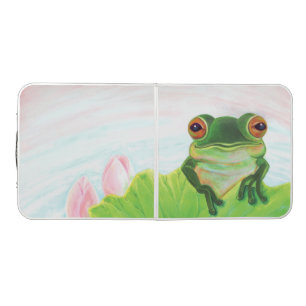 Green Frog Relaxing in the pond Beer Pong Table