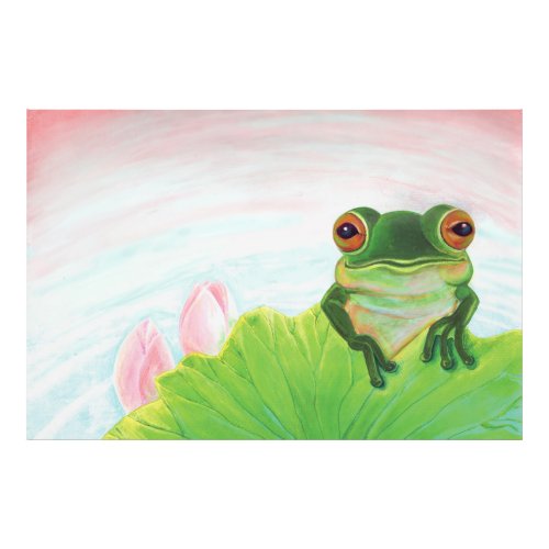 Green Frog Relaxing in the pond  Photo Print