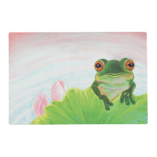 Green Frog Relaxing in the pond   Placemat