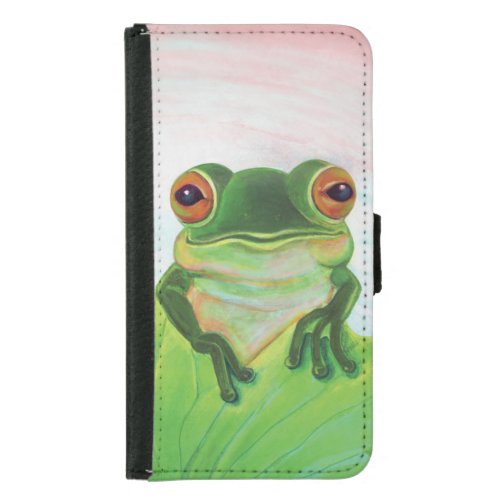 Green Frog Relaxing in the pond  Samsung Galaxy S5 Wallet Case