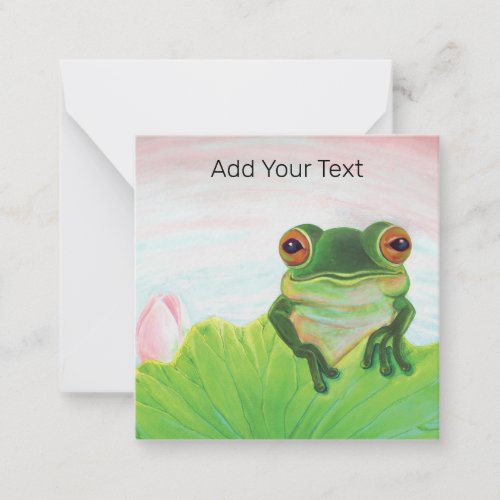 Green Frog Relaxing Personalized Note Card