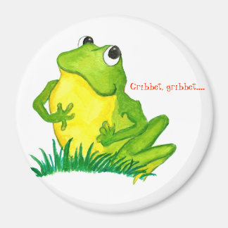 Green Frog Round Magnet