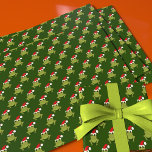 Green Frog Santa Hat Cartoon Novelty Christmas Wrapping Paper Sheets<br><div class="desc">These green frog wrapping paper sheets are ready to hop into action! This novelty wrapping paper features a pattern of smiling,  cartoon,  frogs wearing Santa hats.</div>