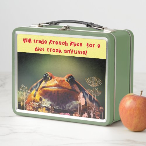 Green Frog School Fun Metal Lunch Box
