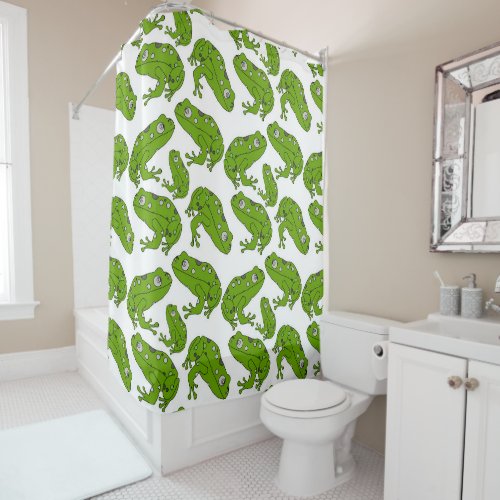 Green Frog Shower Curtain