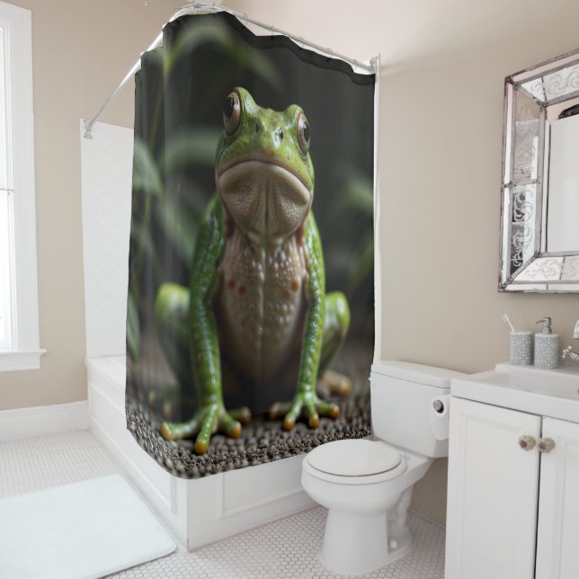 Green Frog Shower Curtain (In Situ)