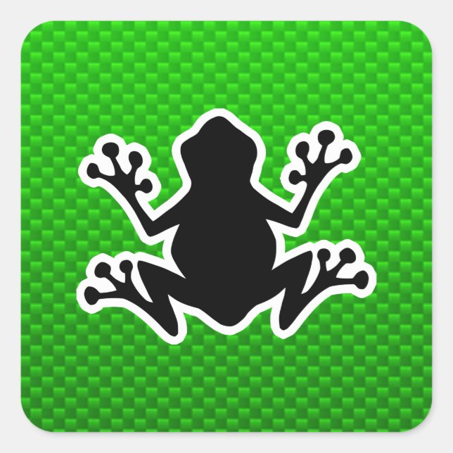Green Frog Square Sticker (Front)