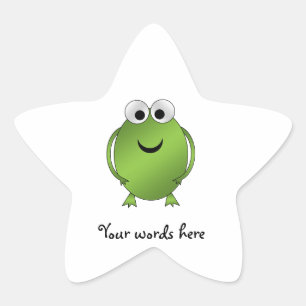 Green frog star sticker