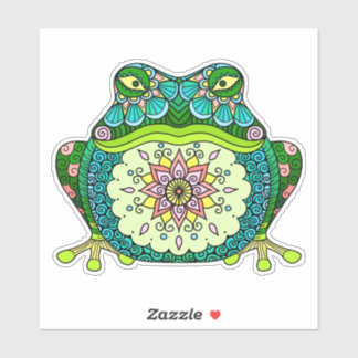 Green frog sticker