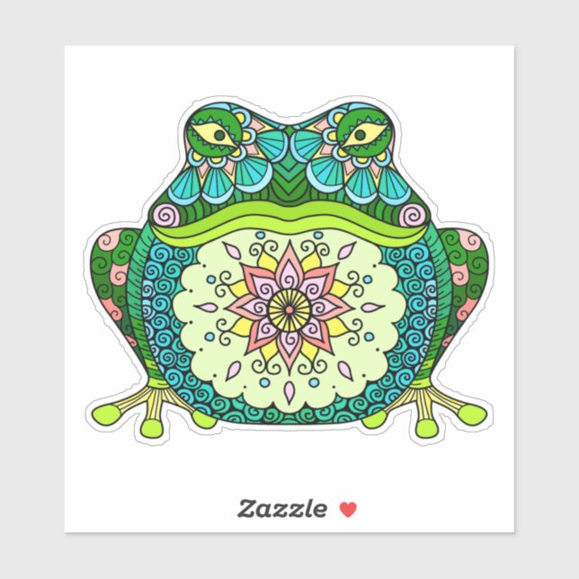 Green frog sticker (Sheet)