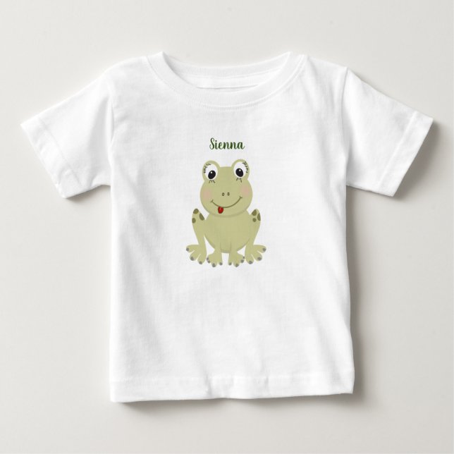 Green Frog Tee Shirt for Baby Girl (Front)