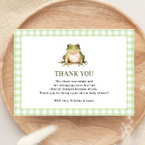 Green Frog Theme Baby Shower Thank You Card