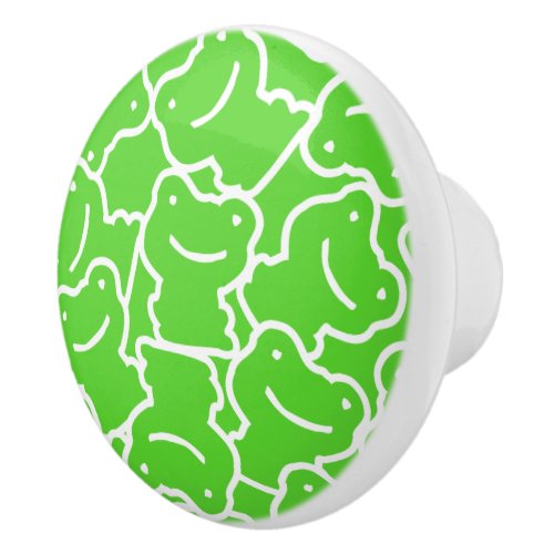 Green Frog Theme Ceramic Knob