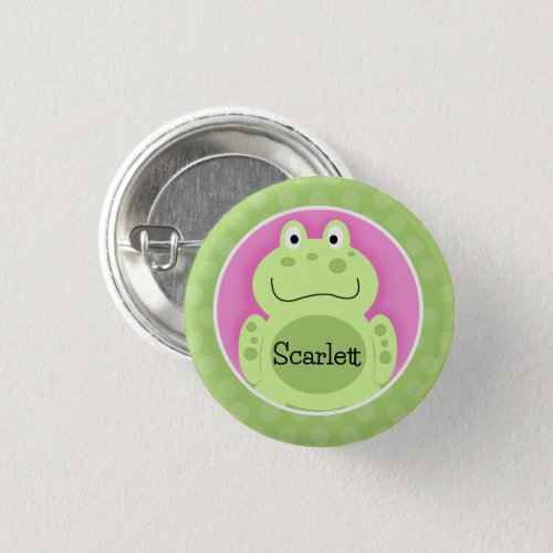Green Frog Toad Froggy Cute Amphibian Button