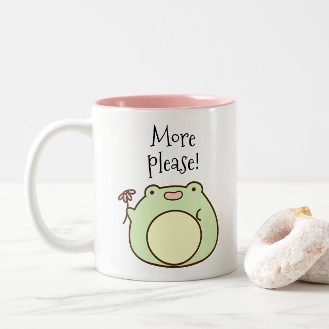 Green Frog Two-Tone Coffee Mug (With Donut)