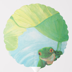 Green Frog under Lily Pad Balloon