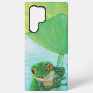 Green Frog under Lily Pad Samsung Galaxy S22 Ultra Case