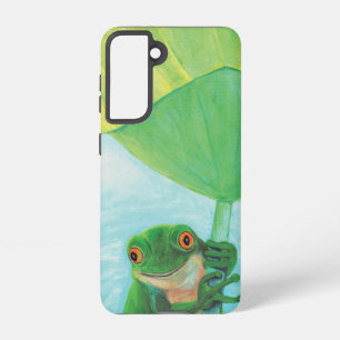 Green Frog under Lily Pad Samsung Galaxy S21 Case