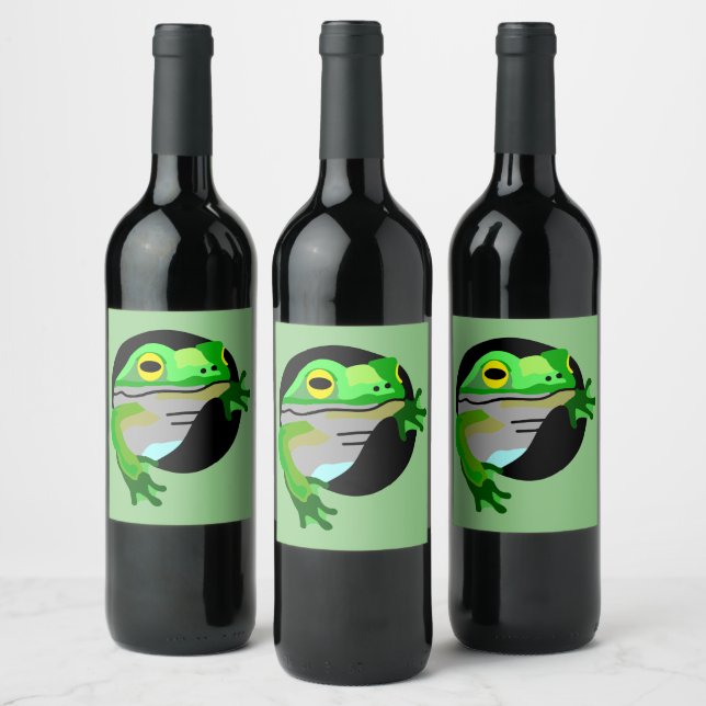 Green Frog   Wine Label (Bottles)