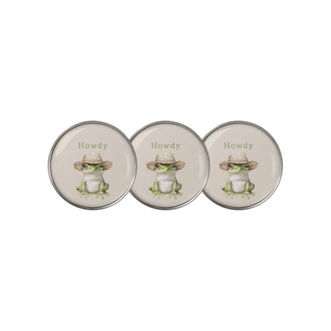 Green Frog with Hat Golf Ball Marker (3 Up)