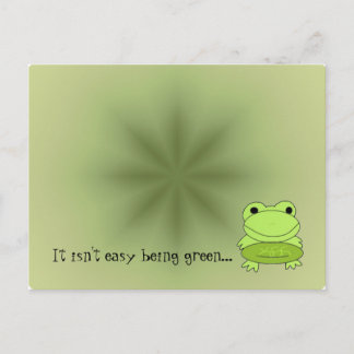 Green Frog with Saying Postcard