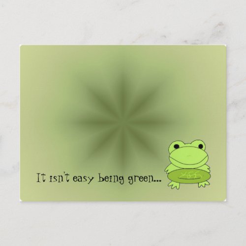 Green Frog with Saying Postcard