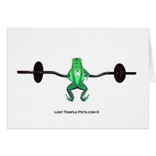 green frog with weights cards (Front Horizontal)