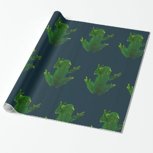 Green Frog Wrapping Paper