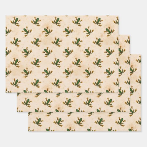 Green Frog Wrapping Paper Sheets