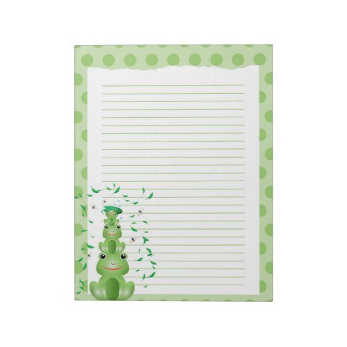 Green Frogs Dotted Woodland Animals  Notepad