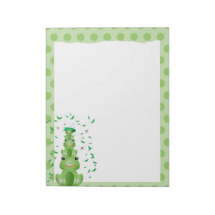 Green Frogs Dotted Woodland Animals Notepad
