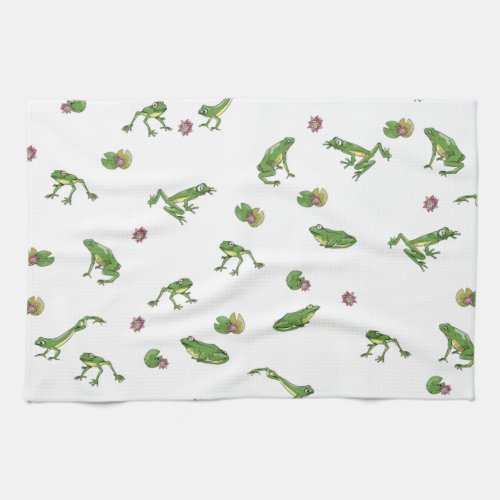 Green Frogs Kitchen Towel