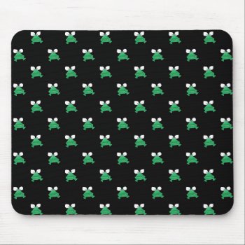 Green Frogs On Black Mouse Pad by MyZazzleFix_Office at Zazzle