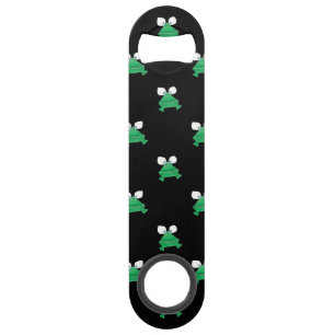 Green Frogs on Black Speed Beer Bottle Opener