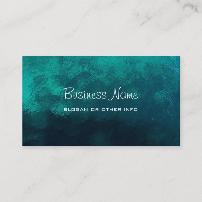 Green Frosted Glass Texture Business Card (Front)