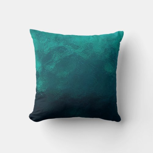 Green Frosted Glass Texture Throw Pillow