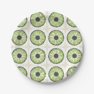 Green Fruit Slice Coordinate Tropical Sage Green Paper Plates