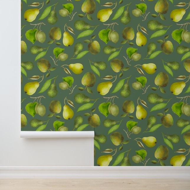 Green Fruits on Dark Green Background Wallpaper (Application)
