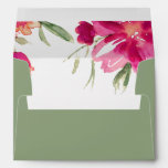Green | Fuchsia Floral Custom Wedding Envelope at Zazzle