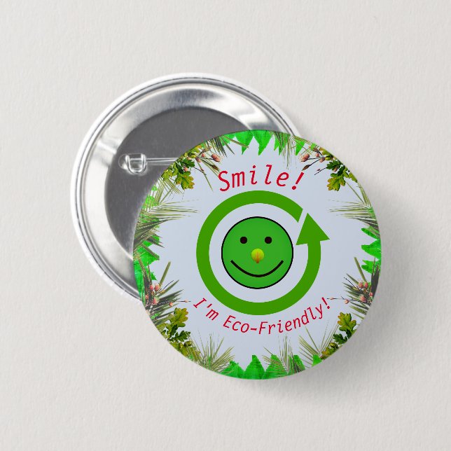 Green Fun - Trendy  Eco-Friendly  Button (Front & Back)
