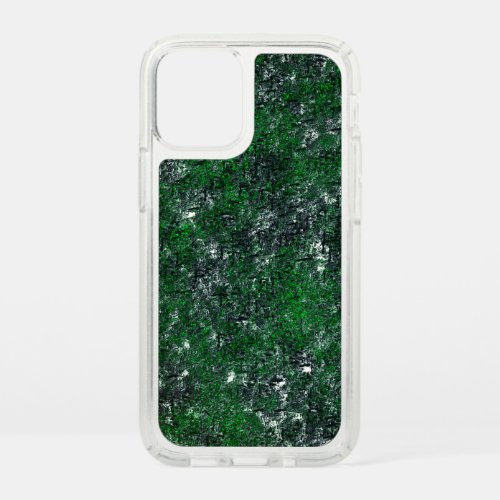 Green fungi over tree bark or whitish grey rock speck iPhone 12 mini case