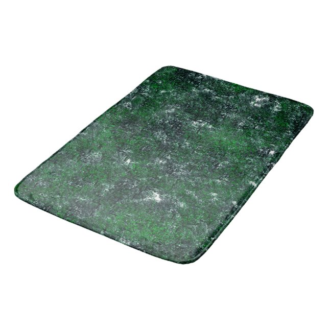 Green fungus upon whitish gray rock or tree trunk  bath mat (Angled)