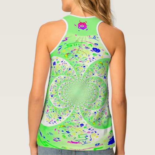 Green Funky Spiral Tank Top